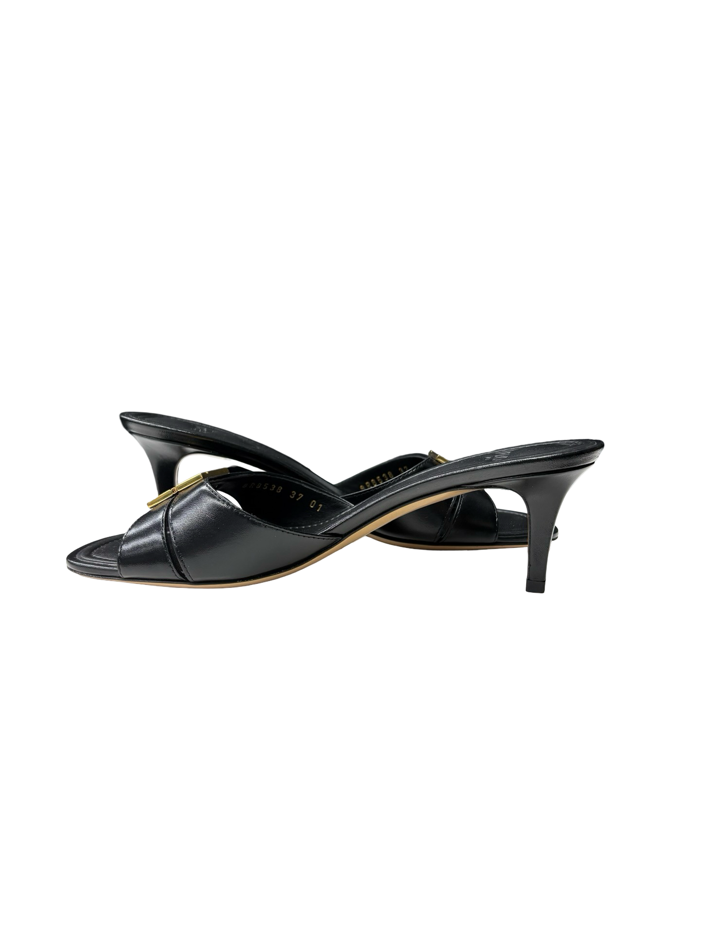 Fendi FFold Leather Mules Black