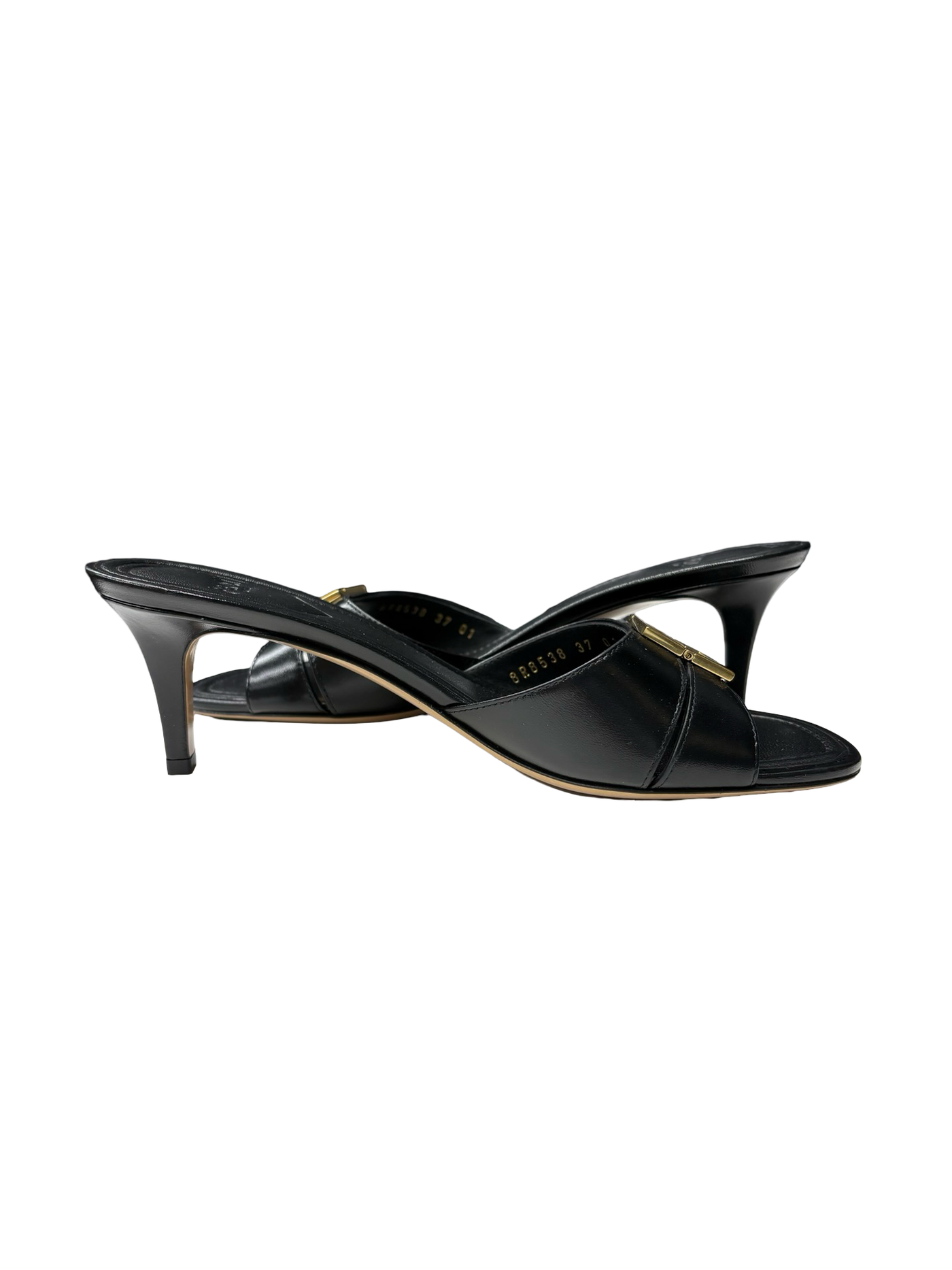 Fendi FFold Leather Mules Black