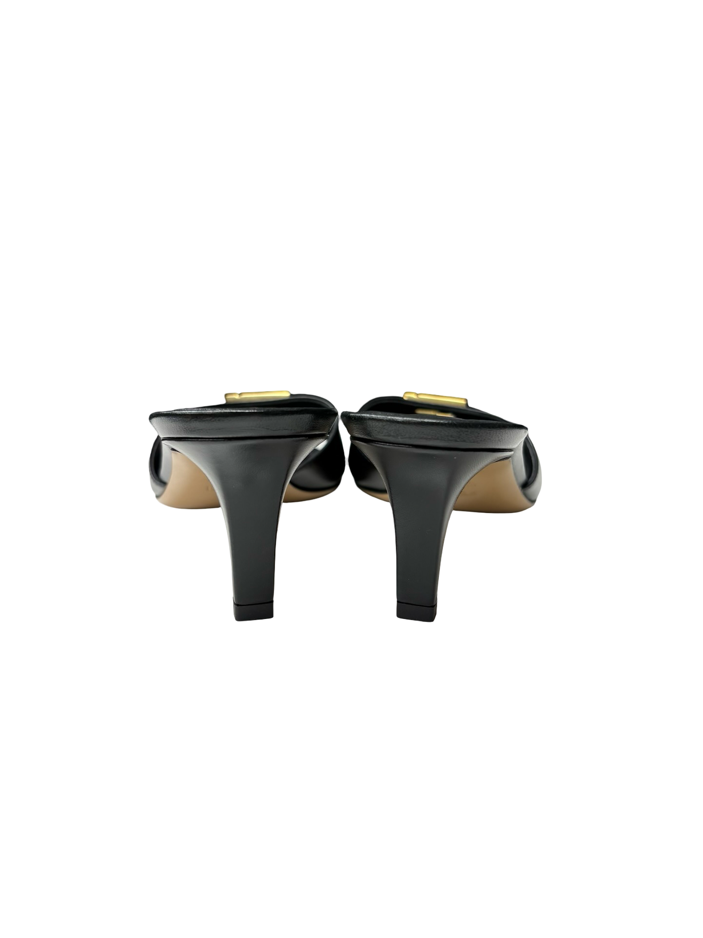 Fendi FFold Leather Mules Black
