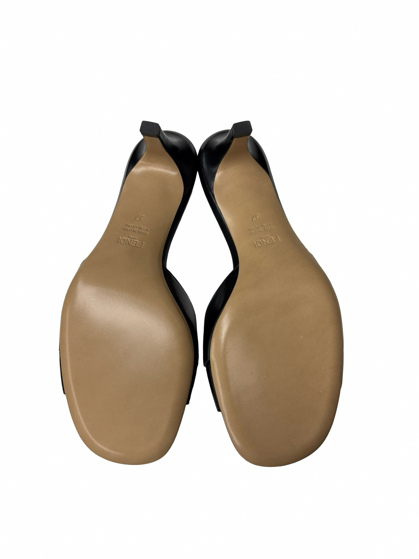 Fendi FFold Leather Mules Black