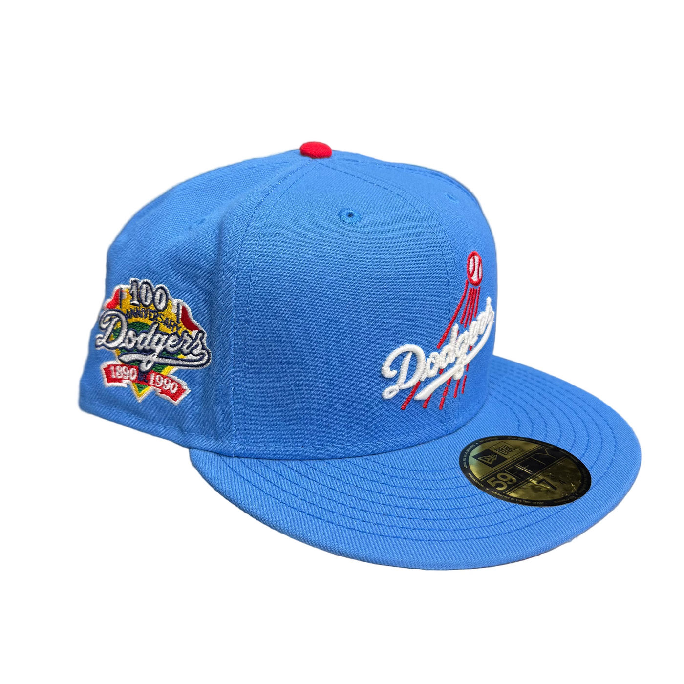 New Era LA Dodgers 100th Anniversary Fitted Hat Light Blue