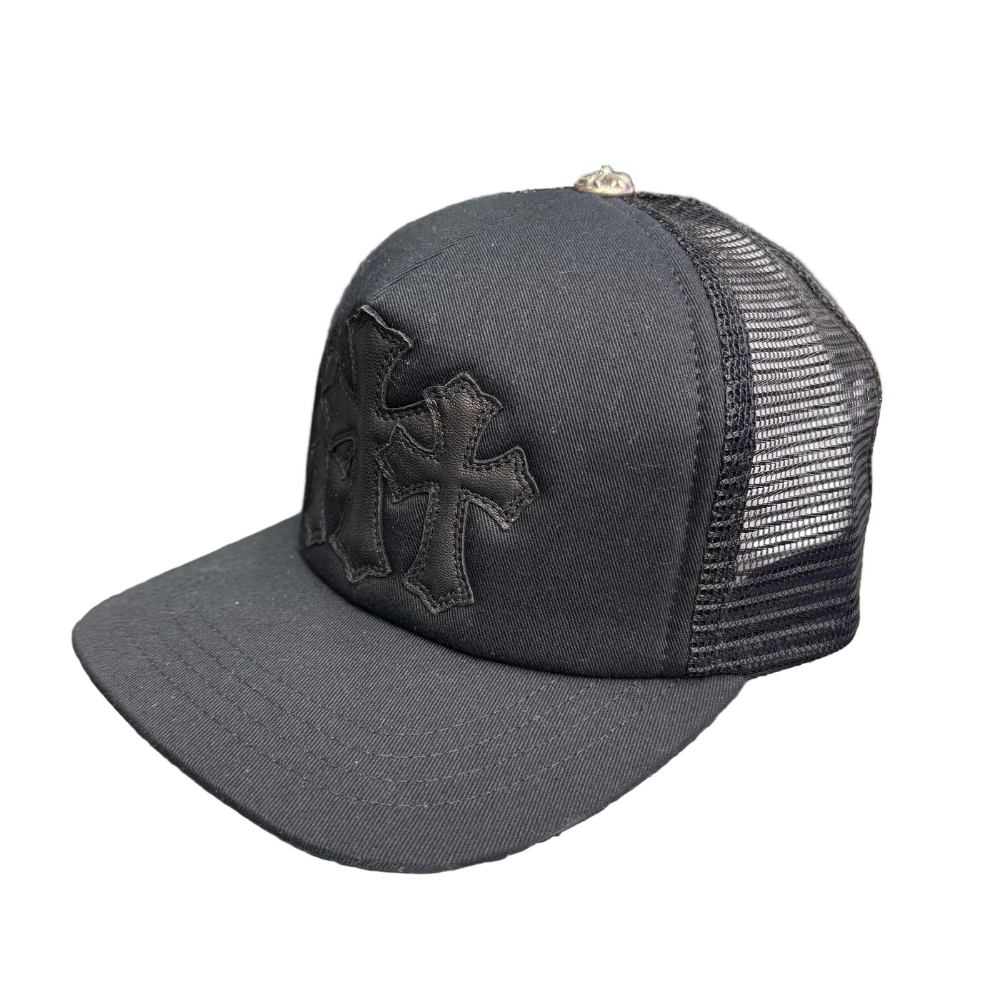 Chrome Hearts Triple Cross Cemetery Trucker Hat Black