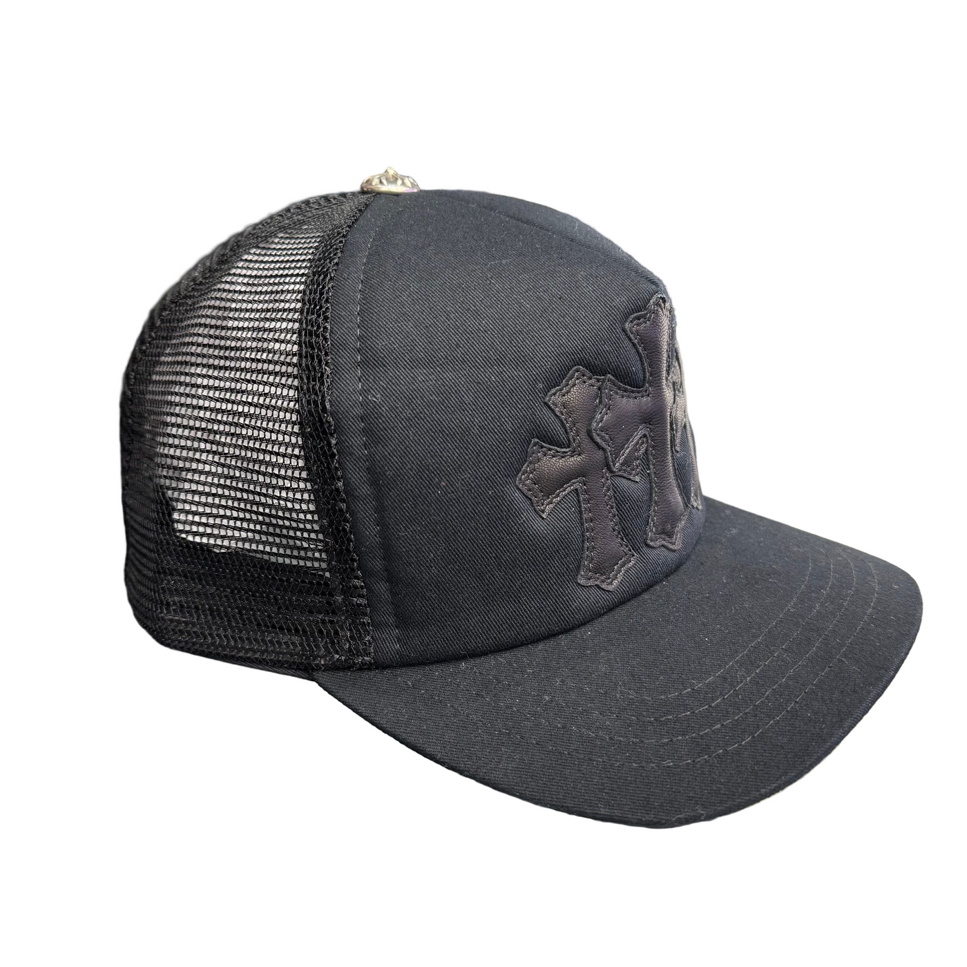 Chrome Hearts Triple Cross Cemetery Trucker Hat Black
