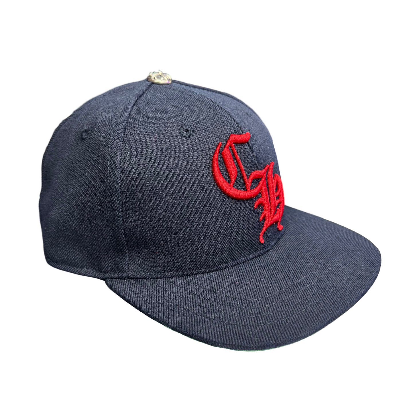 Chrome Hearts CH Logo Trucker Hat Navy Red
