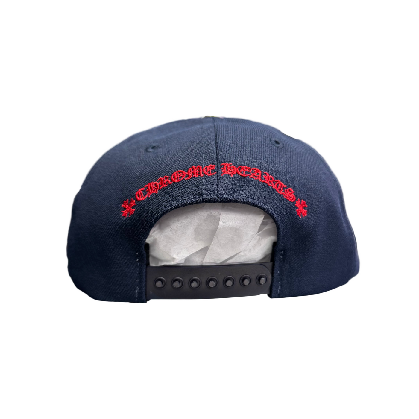 Chrome Hearts CH Logo Trucker Hat Navy Red