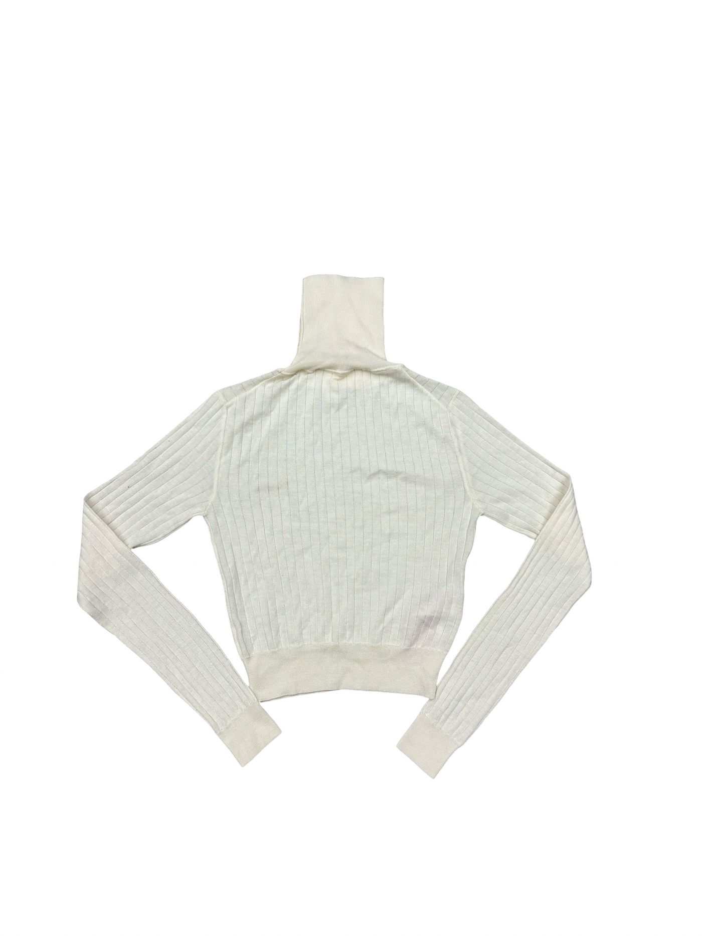 WMNS Marni Turtleneck Ribbed Wool-Silk Sweater White