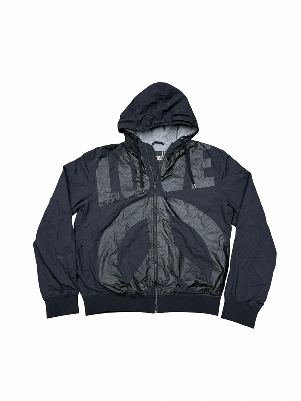 Moschino Love Nylon Hooded Jacket Black