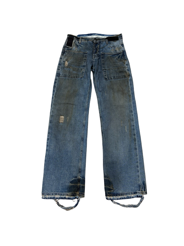 Rick Owens SLAB Mud-Wash Denim Cargo Jeans