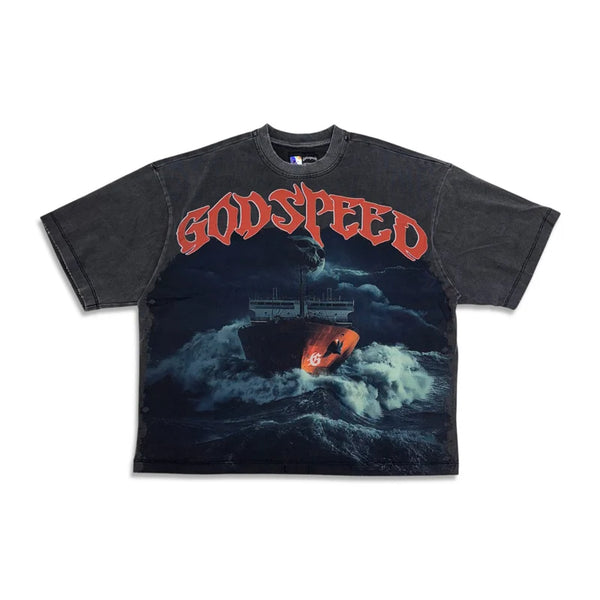 Godspeed Sea Sick T-Shirt Grey Wash