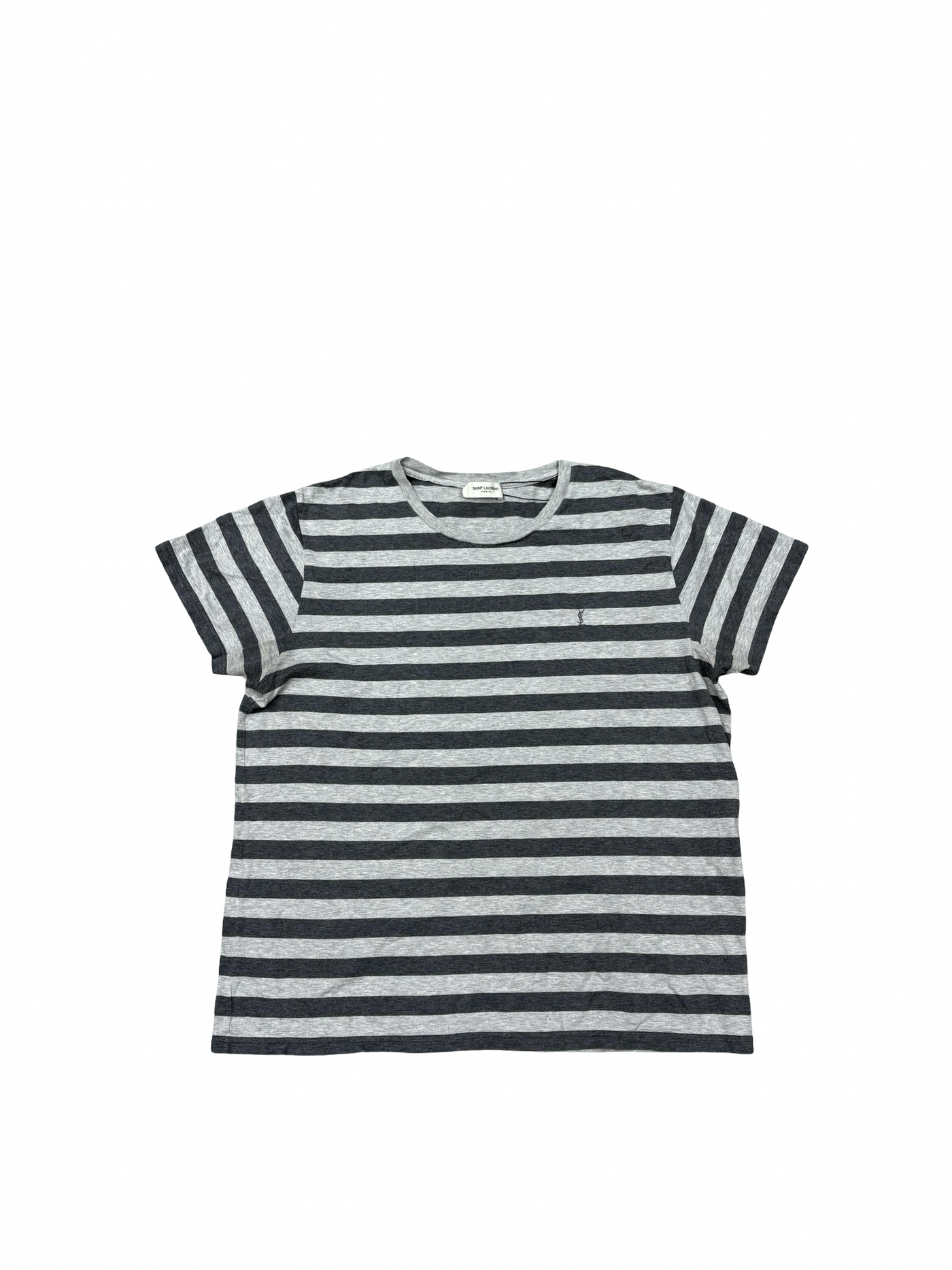 Saint Laurent Stripe T-shirt Black Gray