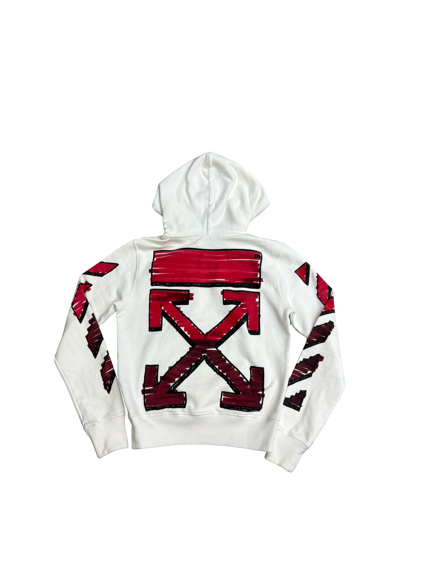 Off-White Marker Slim Hoodie White Red