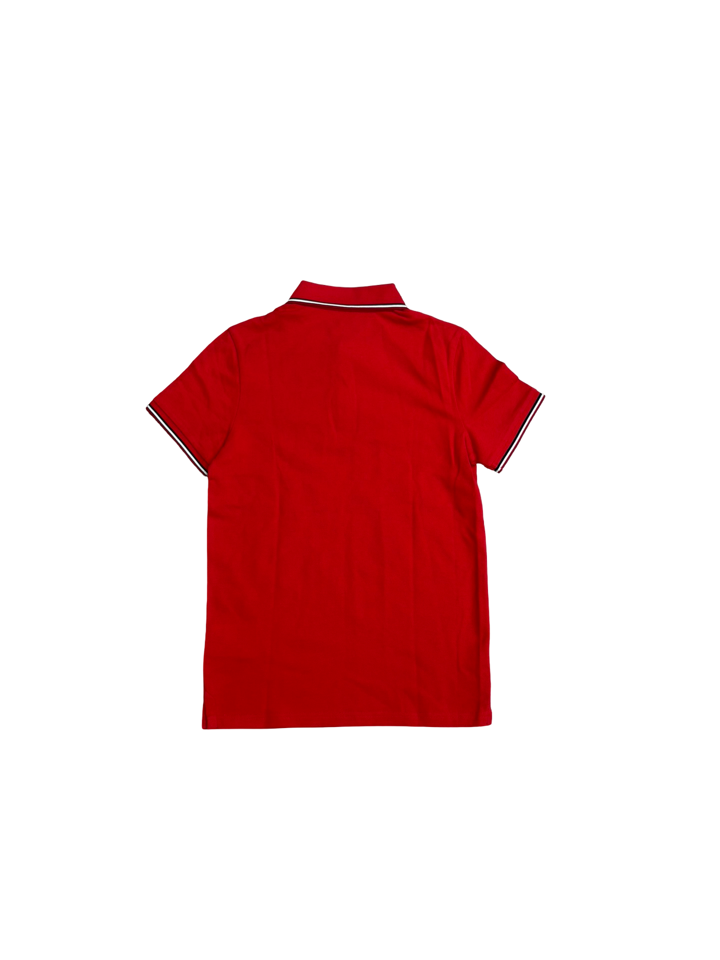 Moncler Men's Classic Flag-Trim Polo Shirt Red