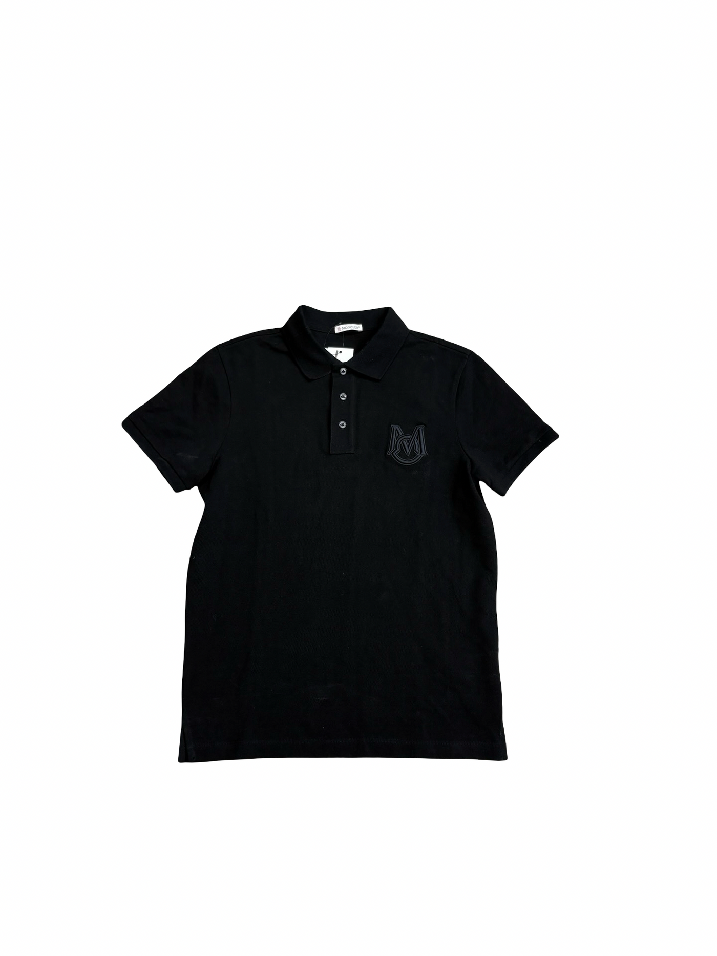 Moncler Cotton Pique Polo Shirt Black