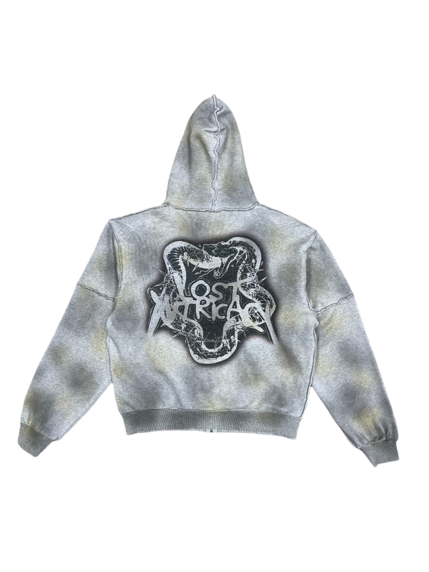 Lost Intricacy Grey Faded Zip Up Hoodie