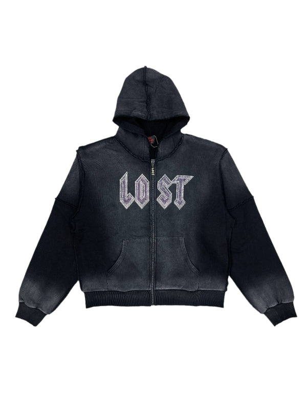 Lost Intricacy Black/Purple Zip Up Hoodie