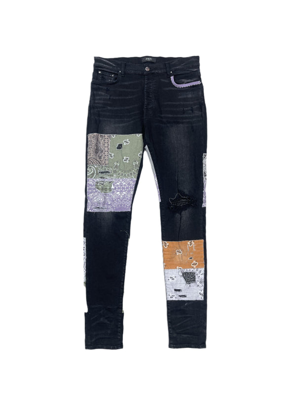 Amiri Bandana Art Patch Jeans