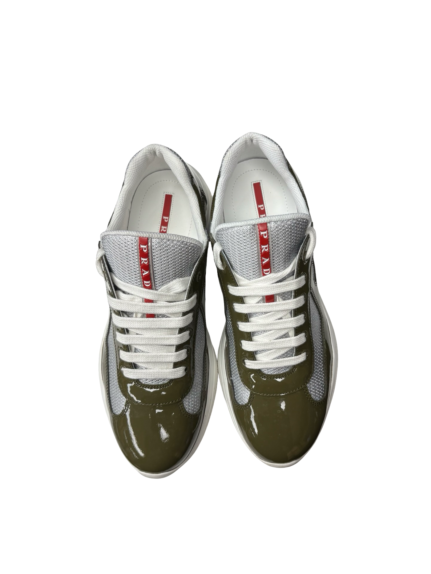 Prada America's Cup Leather Sneakers Loden Green