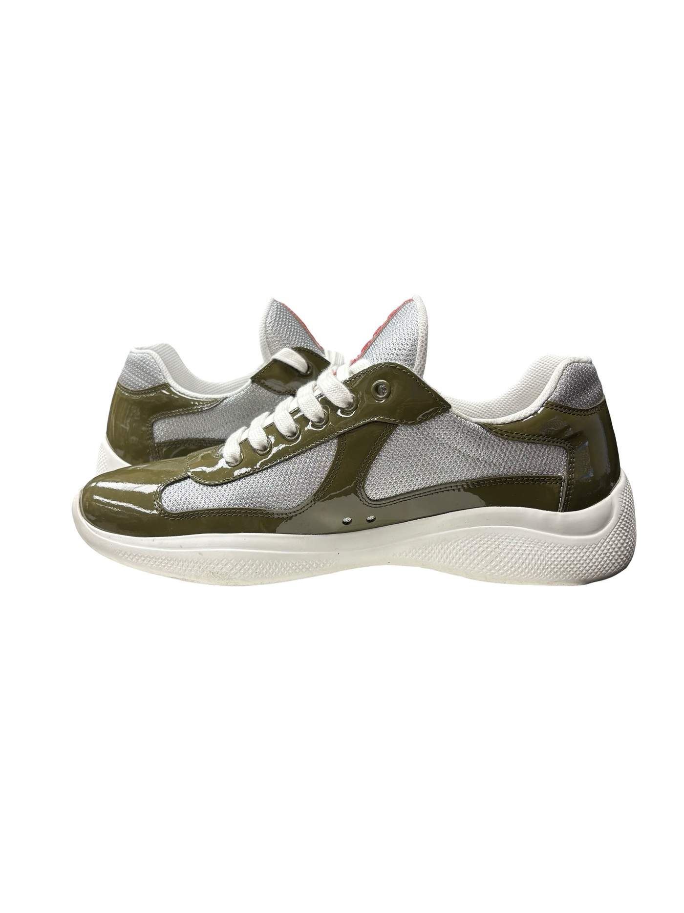 Prada America's Cup Leather Sneakers Loden Green