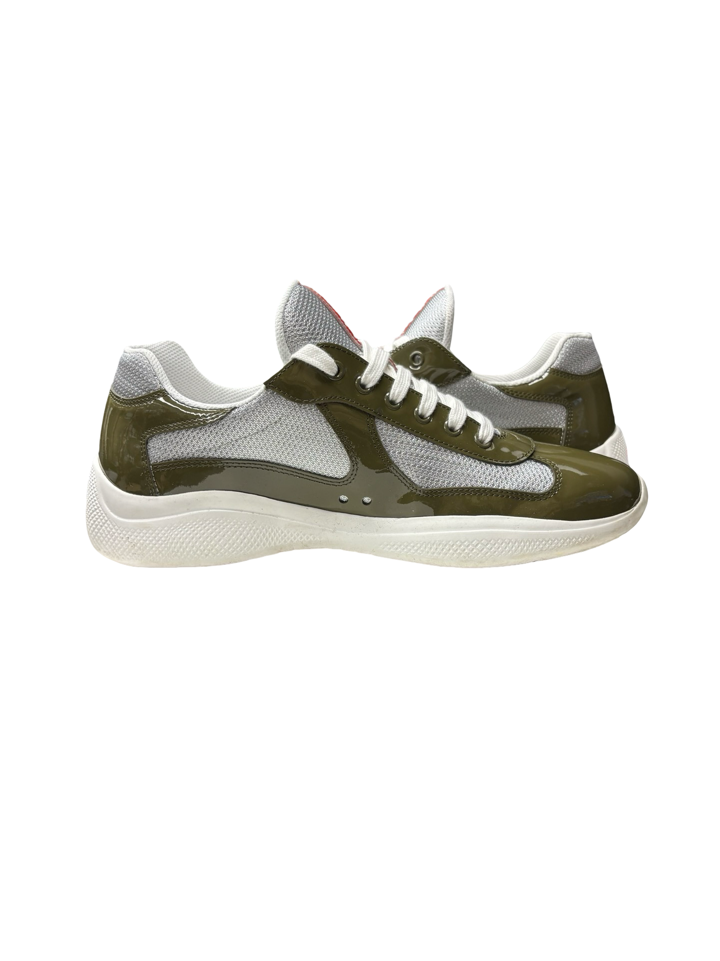 Prada America's Cup Leather Sneakers Loden Green