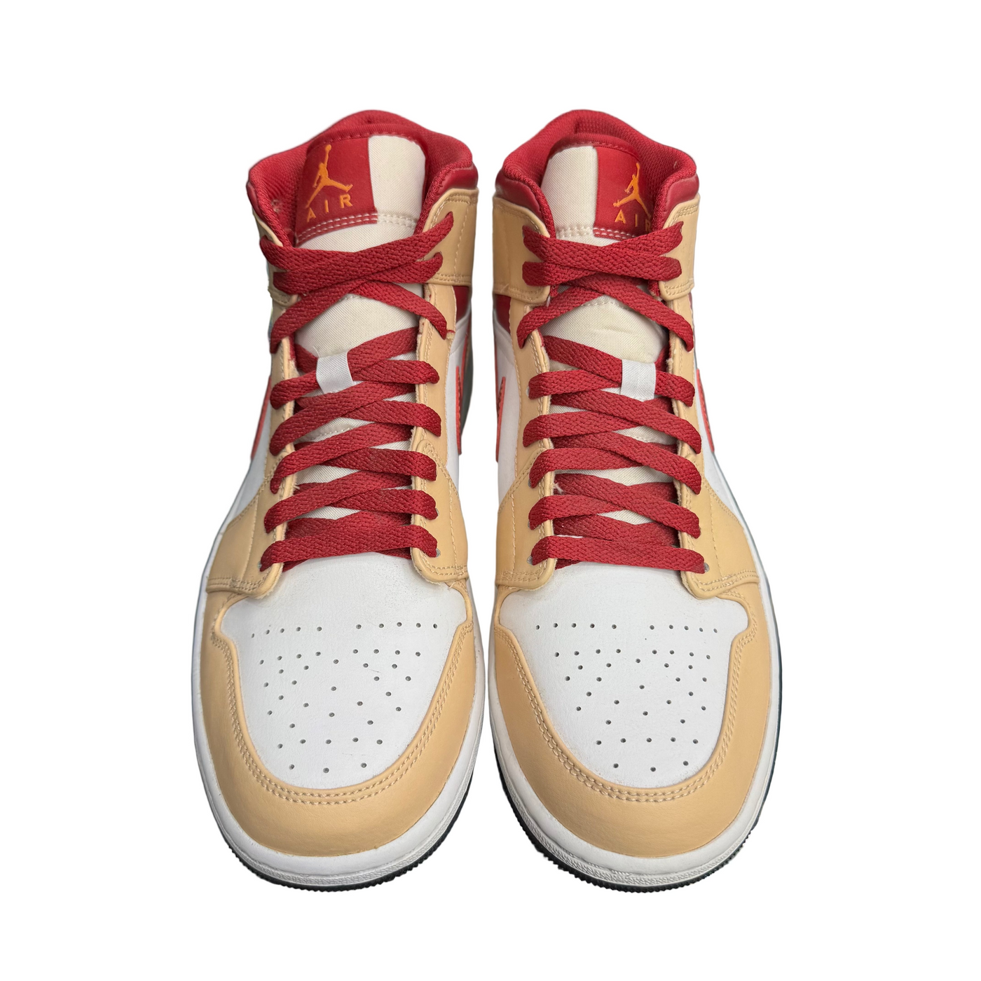 Nike Air Jordan 1 Mid Light Curry Cardinal Red