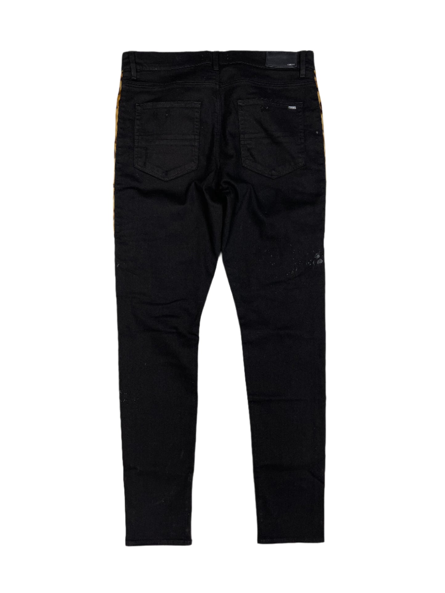 Amiri Leopard Half Track Broken Jeans