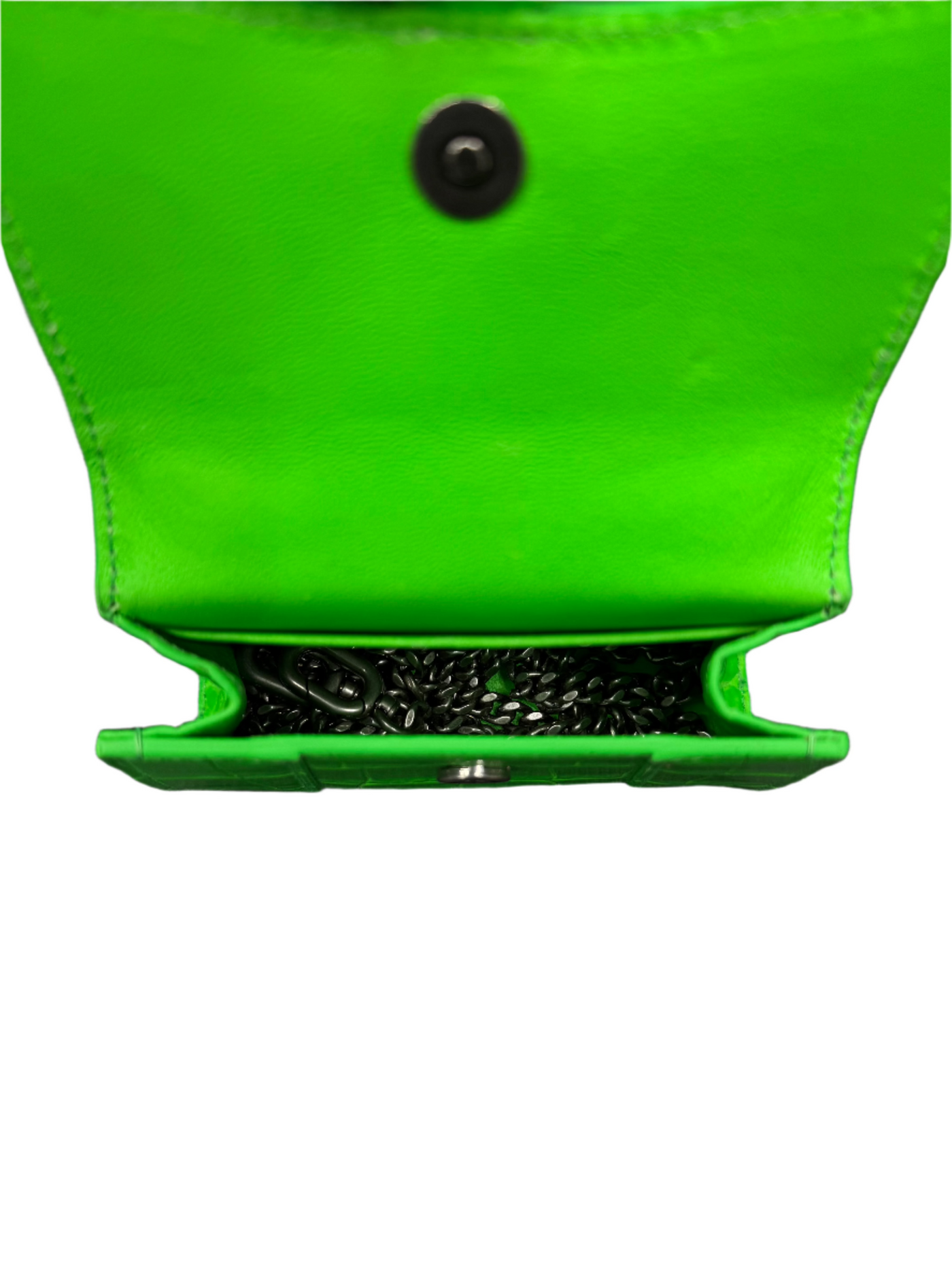 Balenciaga Mini Embossed Hourglass Bag Fluo Green