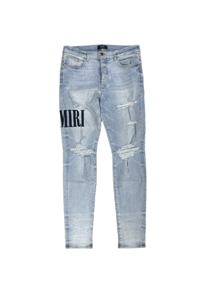 Amiri Applique Light Wash Jeans