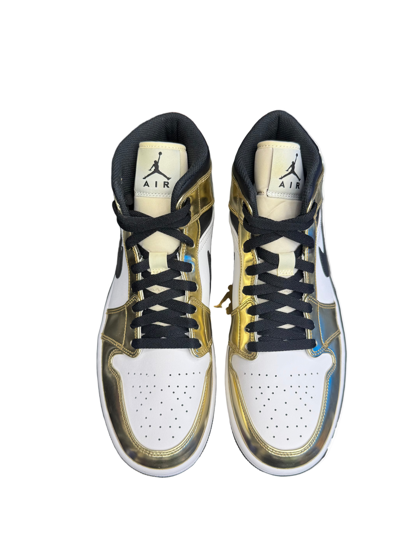 Nike Air Jordan 1 Mid Metallic Gold Black White