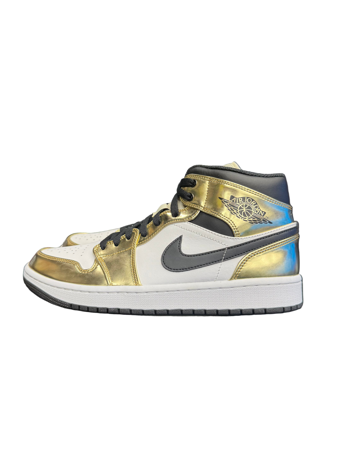 Nike Air Jordan 1 Mid Metallic Gold Black White