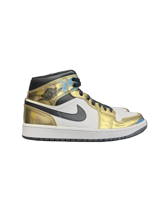Nike Air Jordan 1 Mid Metallic Gold Black White