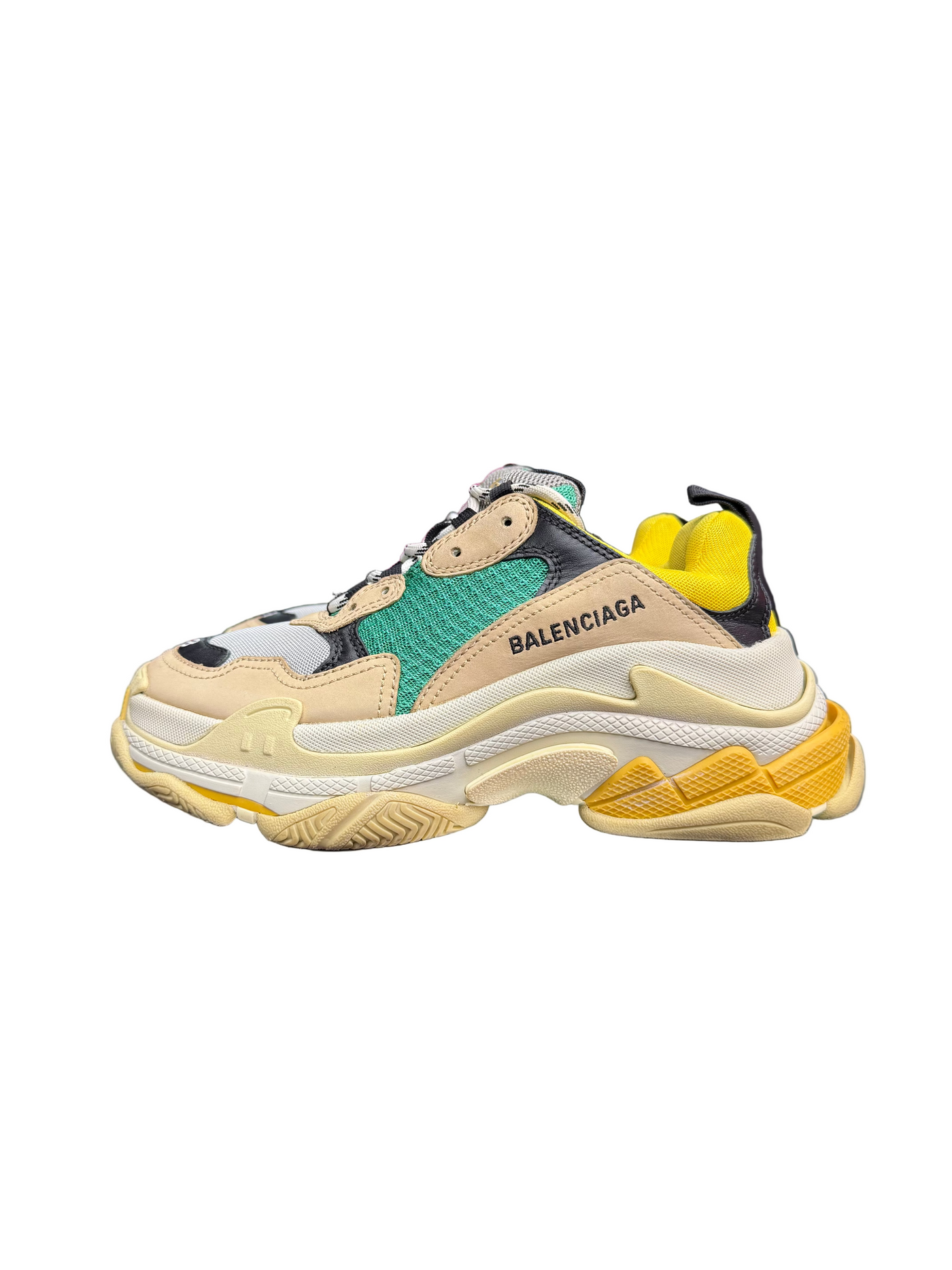WMNS Balenciaga Triple S Beige Green Yellow