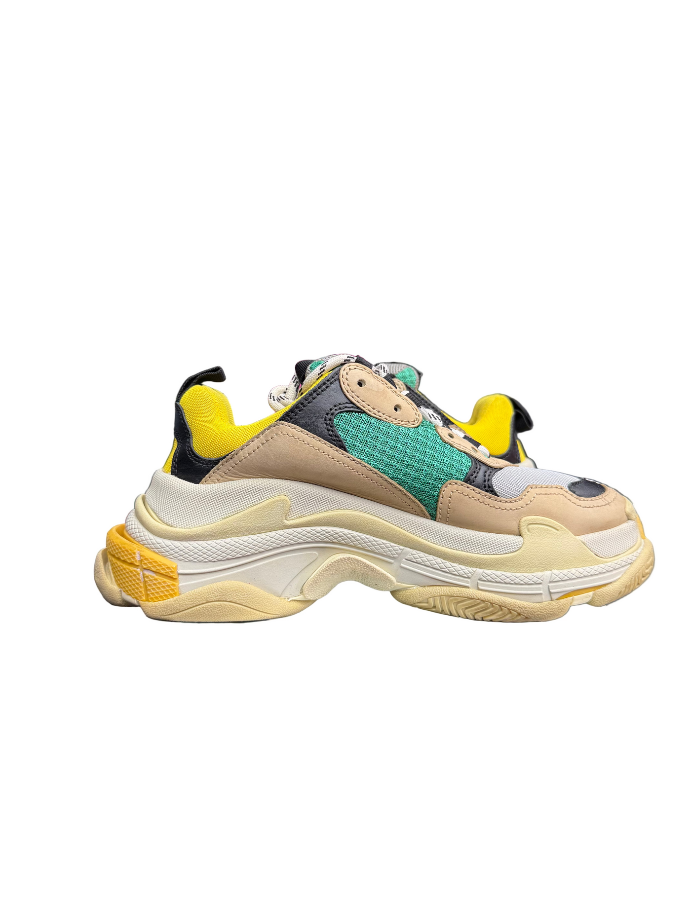 WMNS Balenciaga Triple S Beige Green Yellow