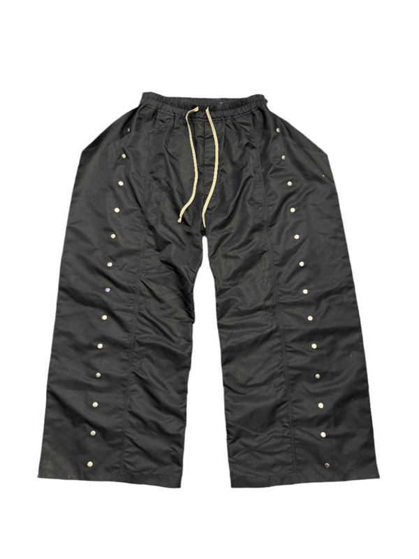 Rick Owens Silk Wide Leg Cargo Pants Black
