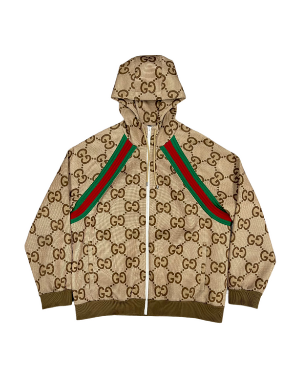 Gucci GG Supreme Zip Up Hooded Jacket