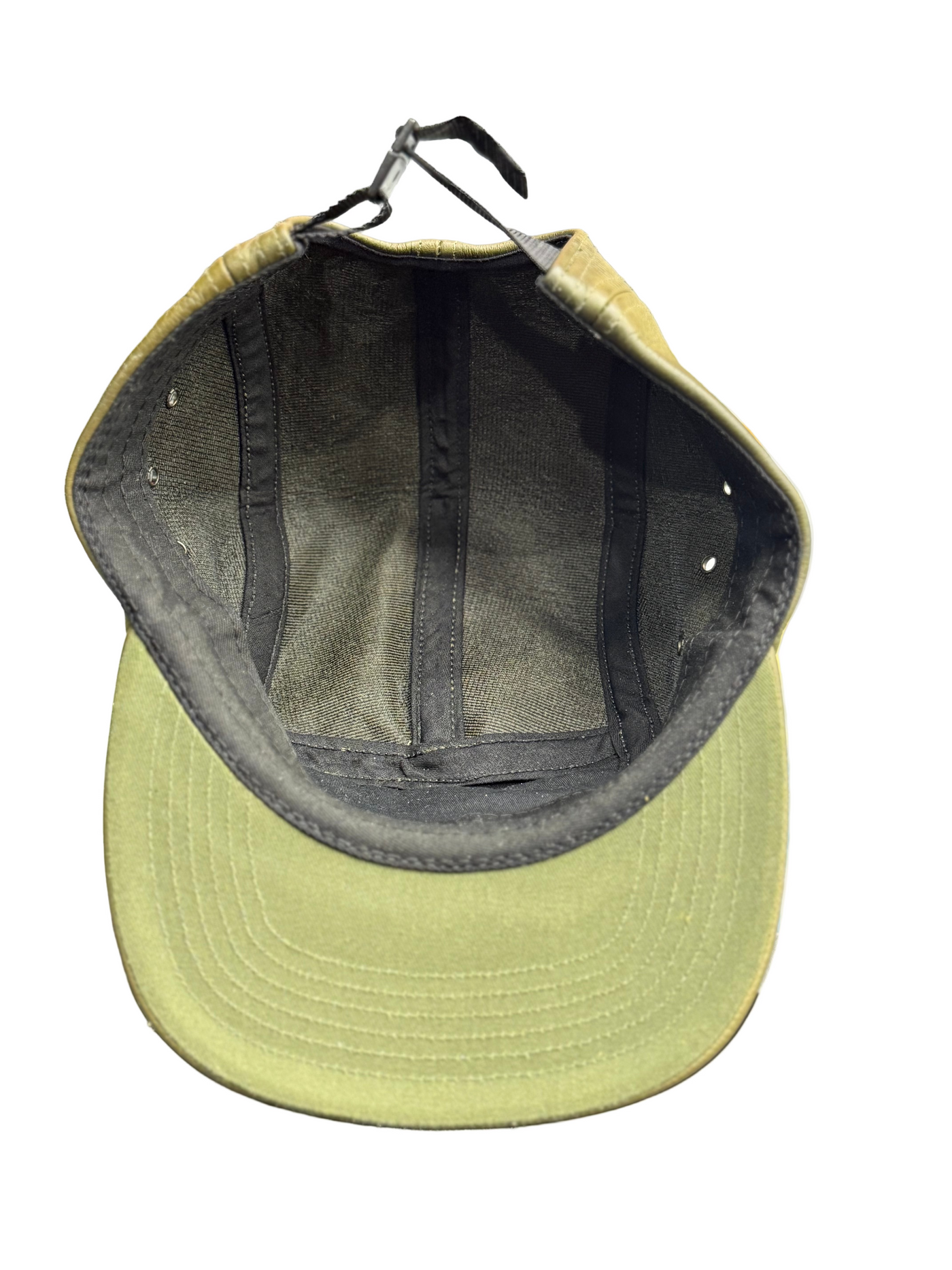 Supreme Pebbled Leather Camp Cap Olive