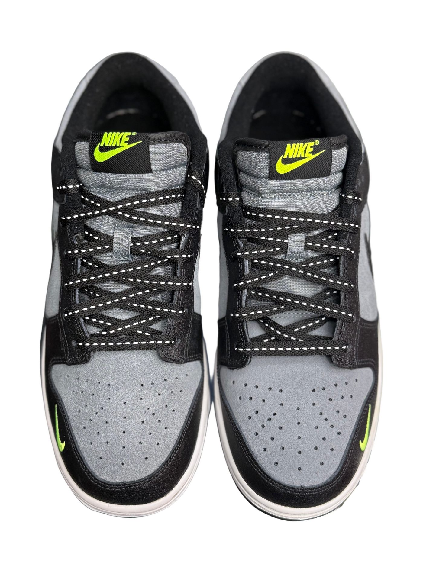 Nike Dunk Low Black Cool Grey Volt Mini Swoosh
