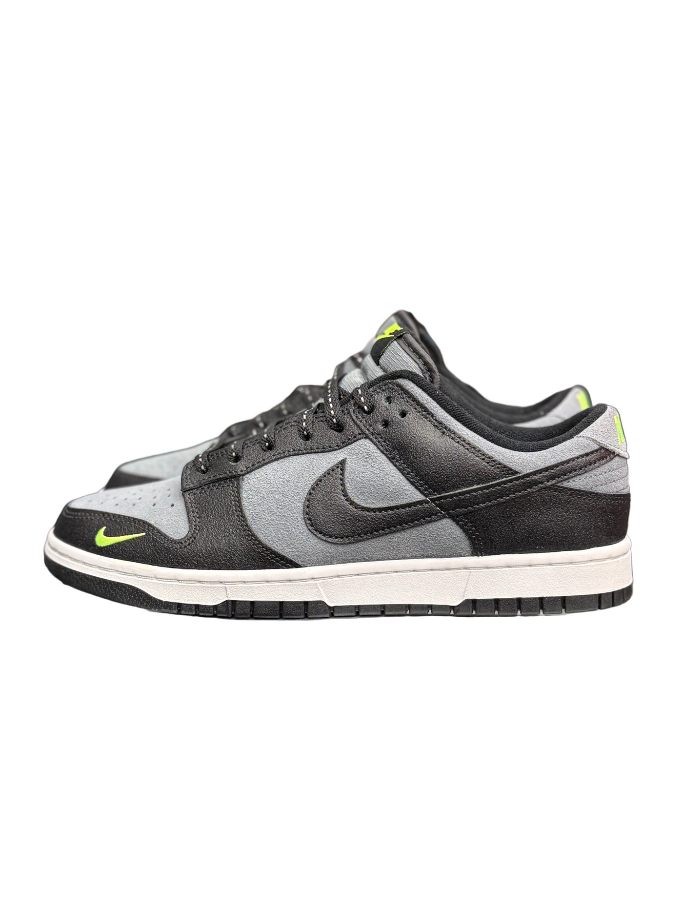 Nike Dunk Low Black Cool Grey Volt Mini Swoosh