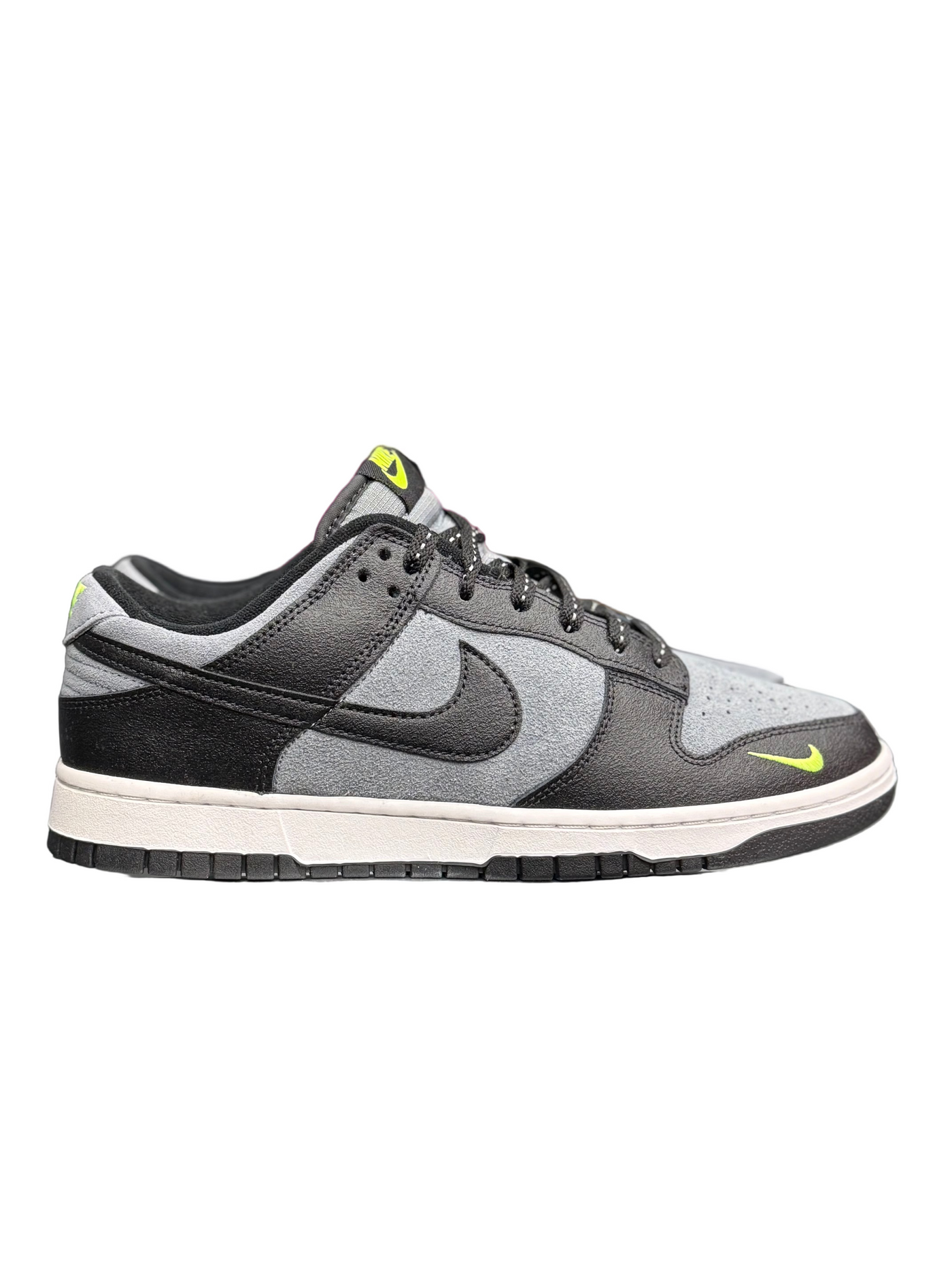 Nike Dunk Low Black Cool Grey Volt Mini Swoosh