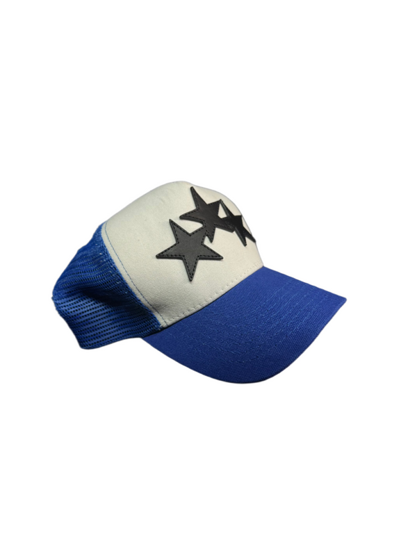 Amiri Three Star Trucker Hat Black Blue White