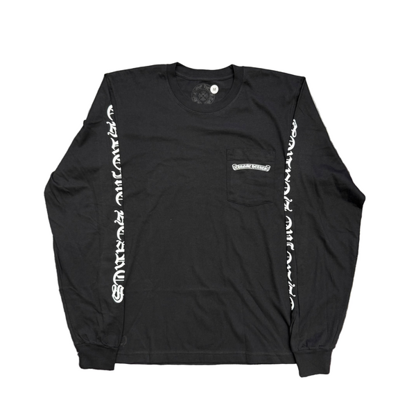 Chrome Hearts Scroll Logo L/S Pocket T-Shirt Black