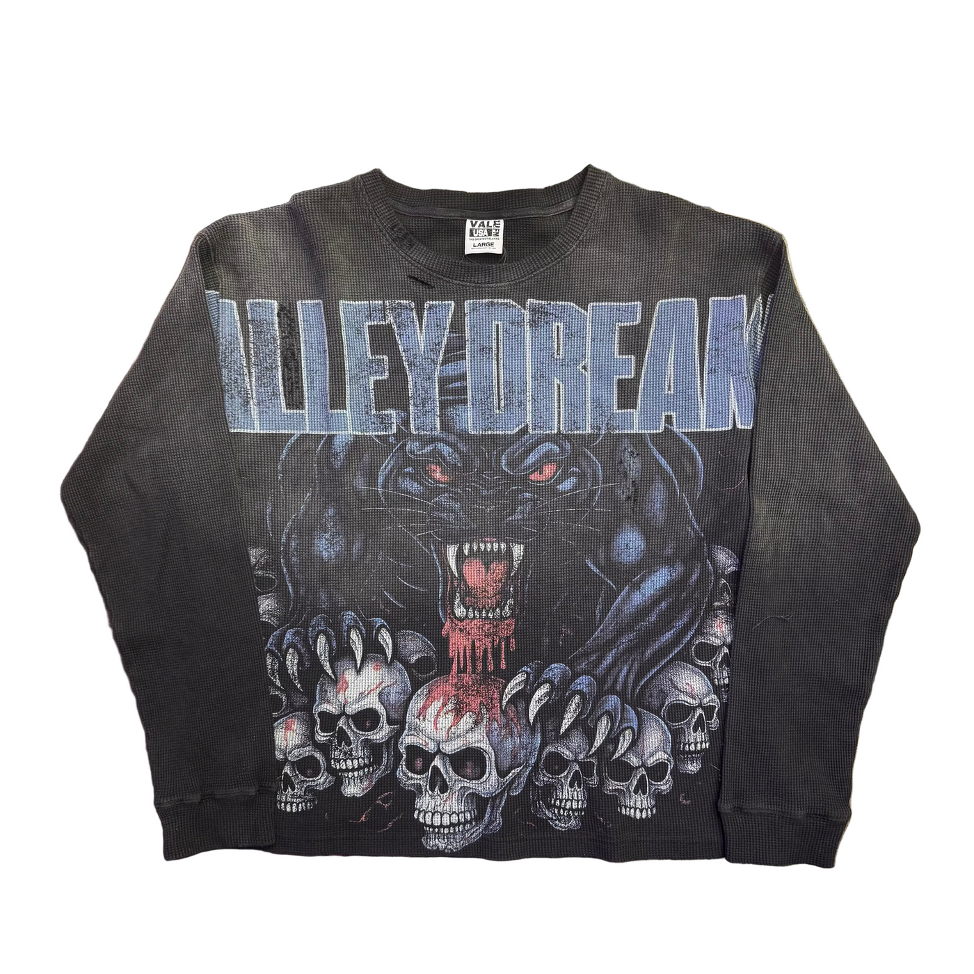 Vale Forever Big Panther L/S Thermal Tee Washed Black