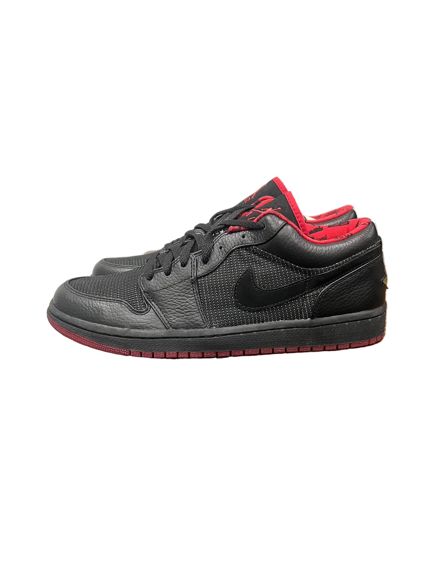 Jordan 1 Retro Low Black Metallic Silver Varsity Red