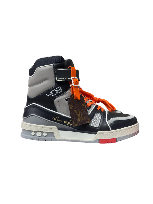 LV 408 Trainer Sneaker Boot High Black Grey