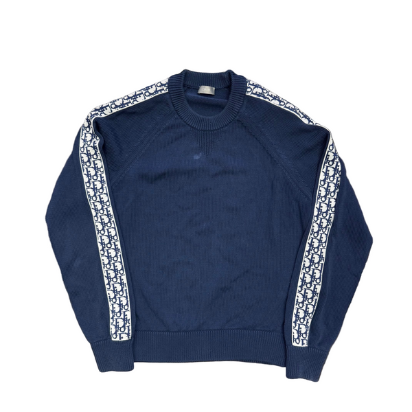 Dior Sweater with Dior Oblique Inserts Deep Blue