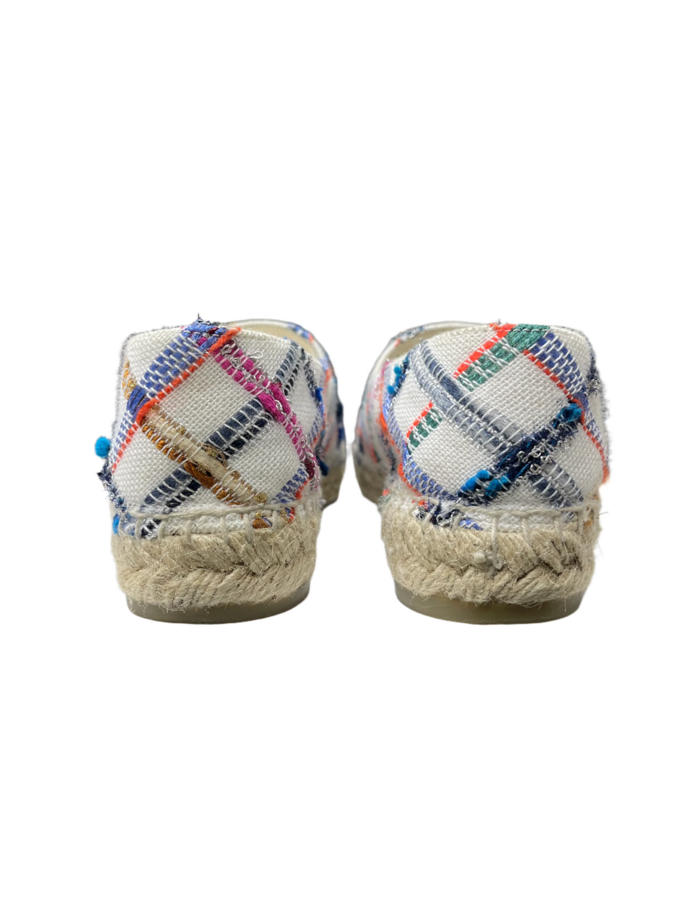 Chanel Tweed Espadrilles White Multicolor