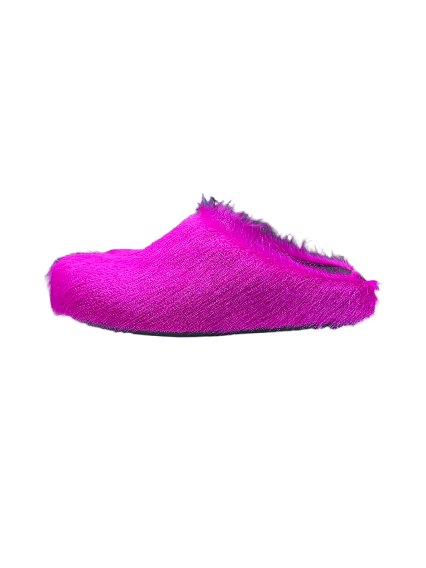 Marni Long-Hair Calfskin Fussbett Sabot Pink