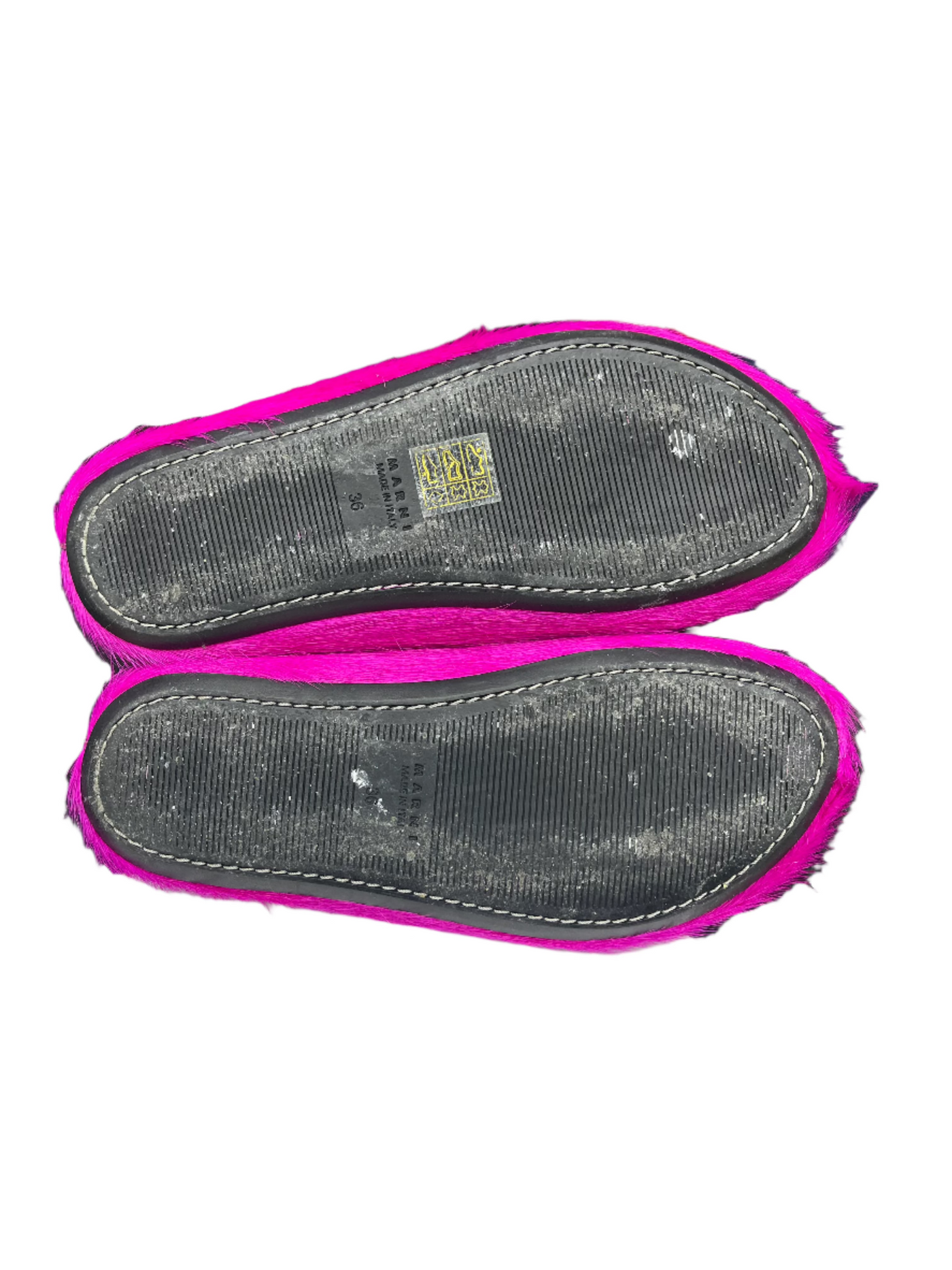 Marni Long-Hair Calfskin Fussbett Sabot Pink