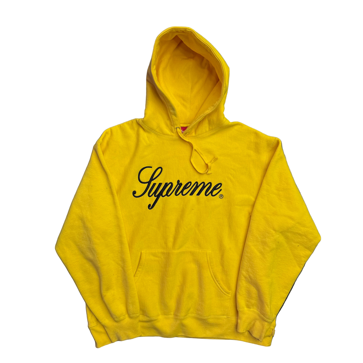 Supreme Raised Script Hooded Sweatshirt Yellow