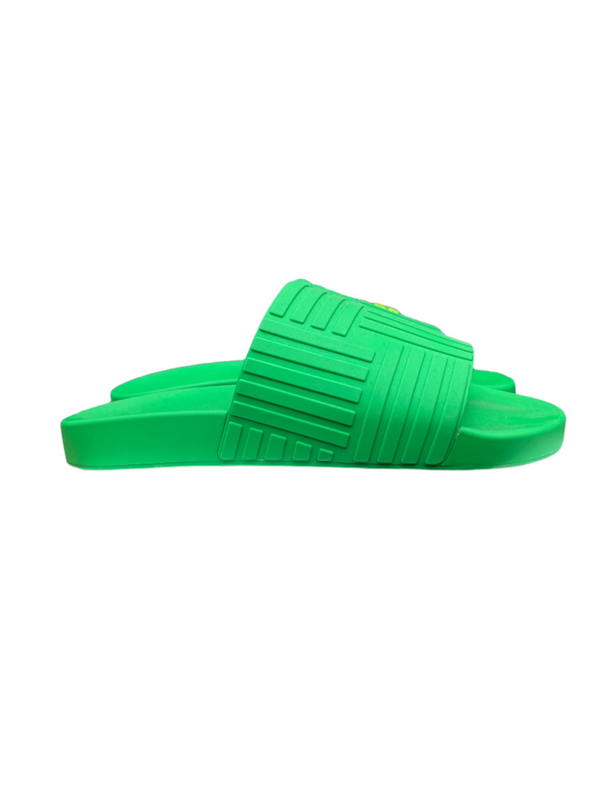 Bottega Veneta Rubber Slides Parakeet Green