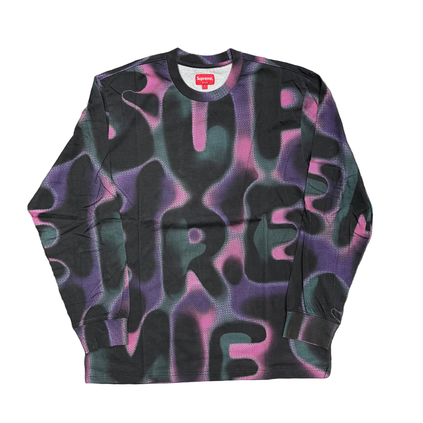 Supreme Half Tone L/S Top Black